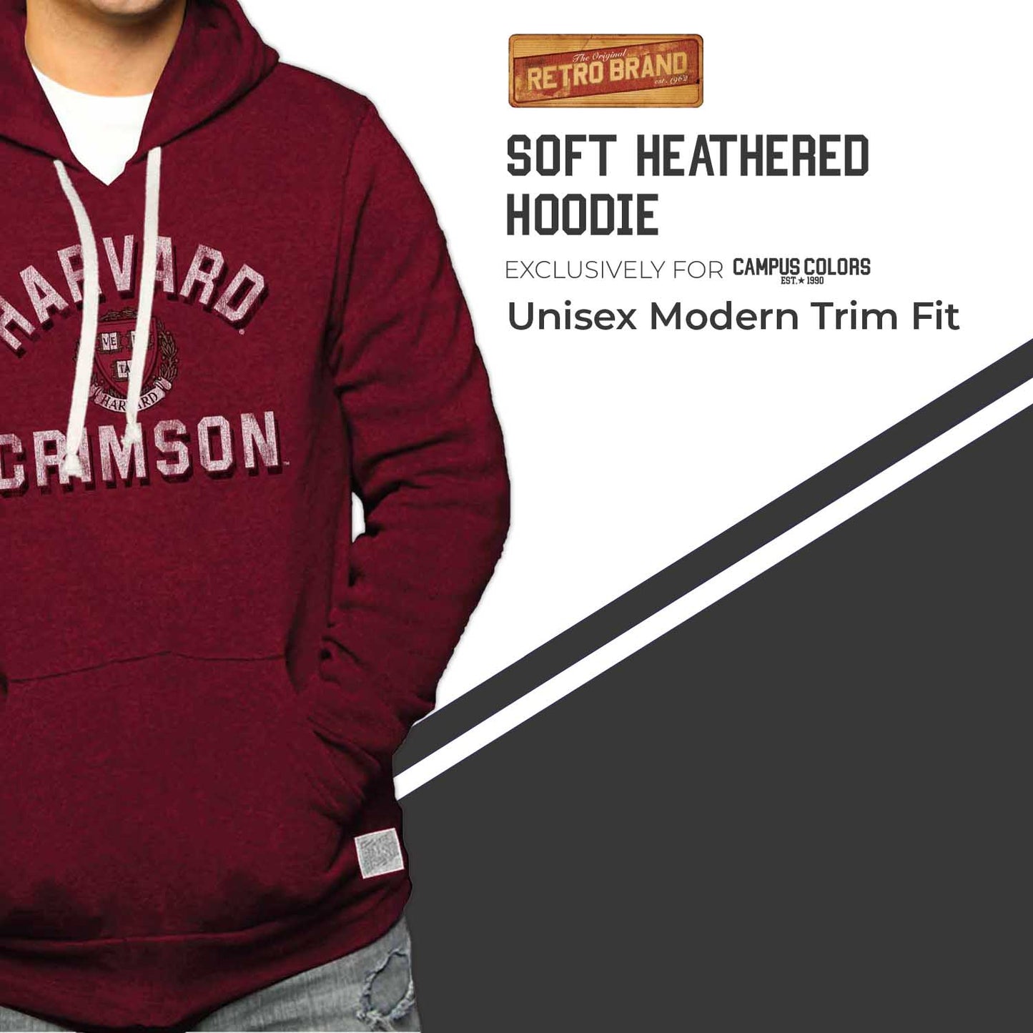 Harvard Crimson Adult University Hoodie - Crimson