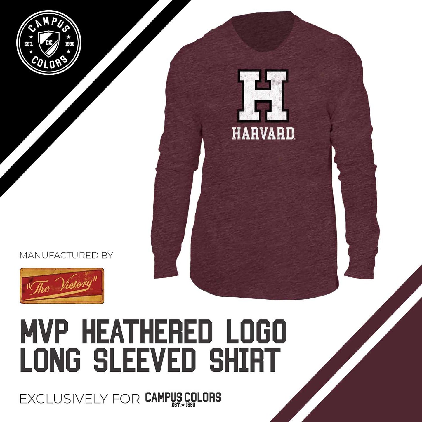 Harvard Crimson NCAA MVP Adult Long-Sleeve Shirt - Crimson