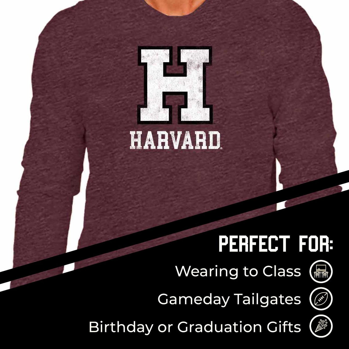 Harvard Crimson NCAA MVP Adult Long-Sleeve Shirt - Crimson