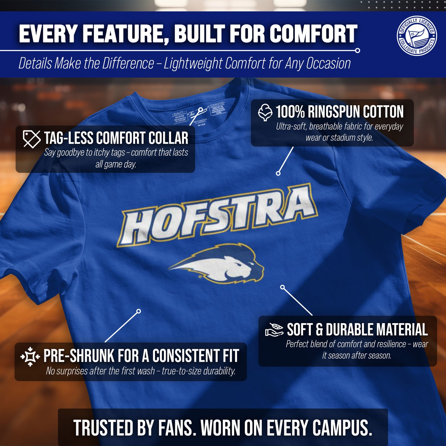 Hofstra Pride NCAA Adult Gameday Cotton T-Shirt - Royal