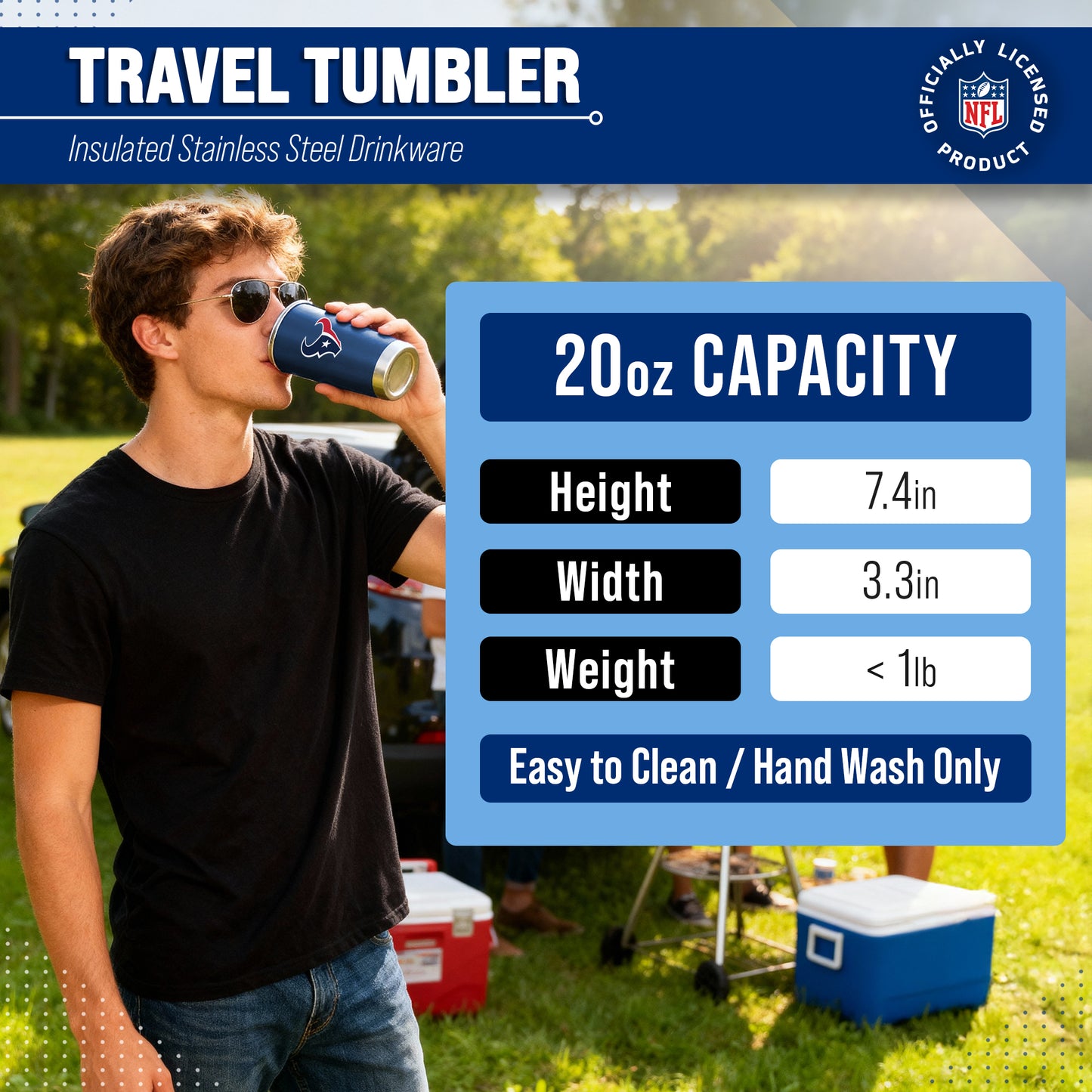 Houston Texans NFL 20oz Gameday Stainless Steel Tumbler - Navy