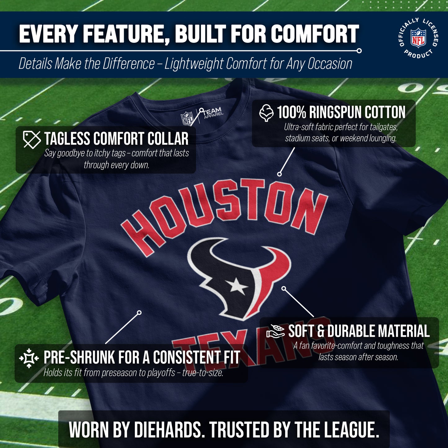 Houston Texans NFL Adult Gameday T-Shirt - Navy
