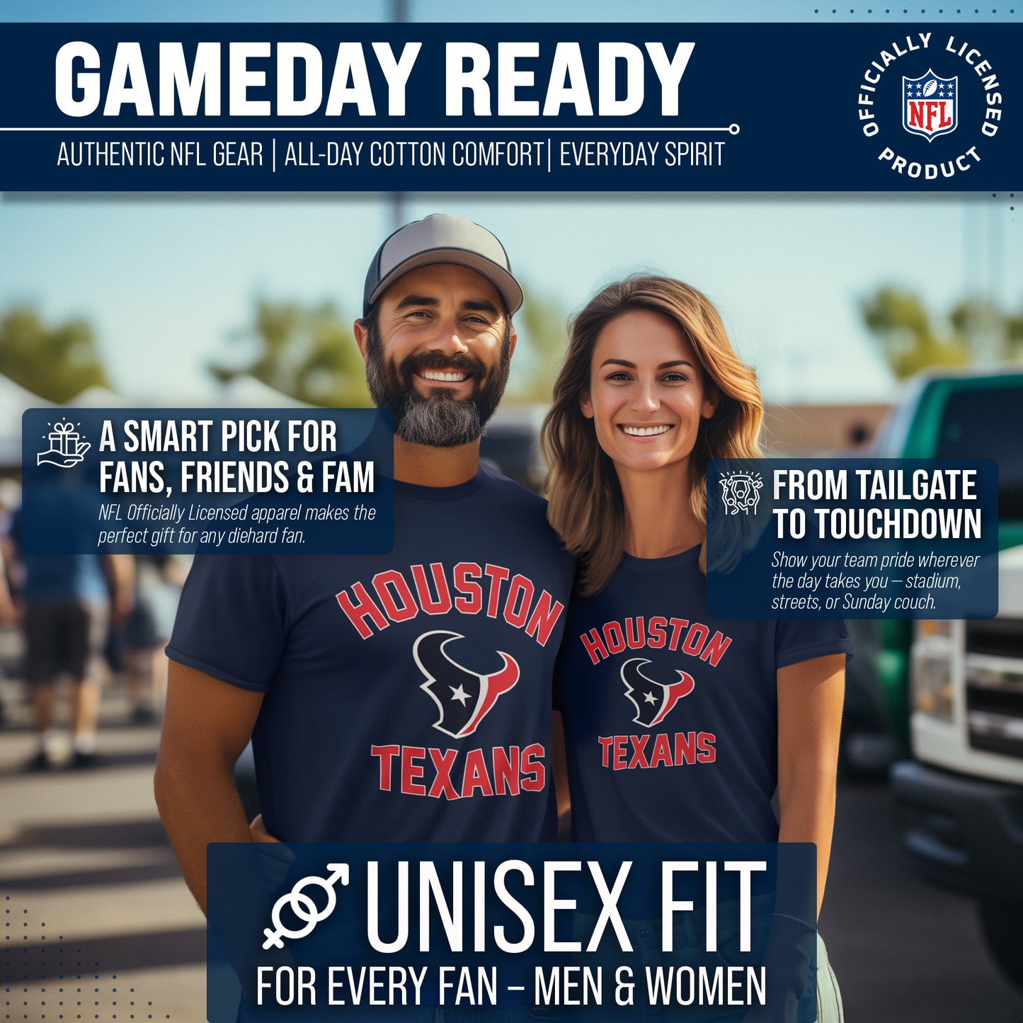 Houston Texans NFL Adult Gameday T-Shirt - Navy