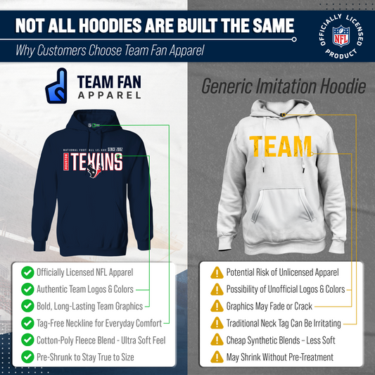 Houston Texans NFL Adult Unisex Modern Endzone Soft Fleece Hooded Sweatshirt - Navy