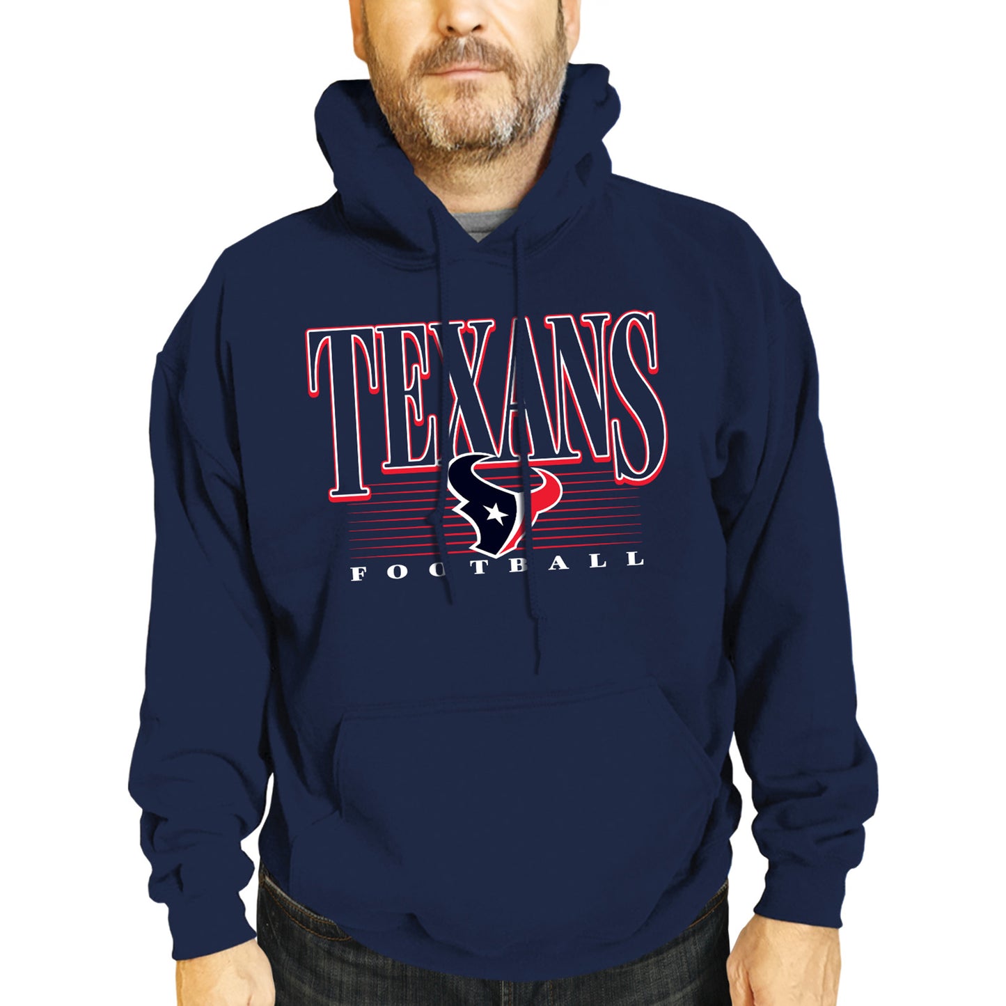 Houston Texans NFL Adult Unisex Overtime Blueprint Soft Fleece Hooded Sweatshirt - Navy