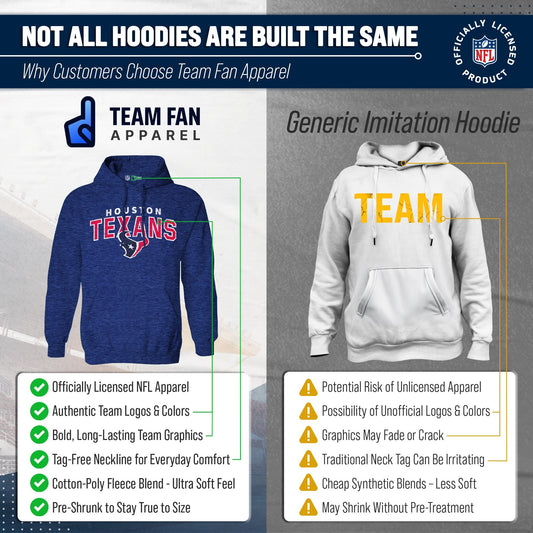 Houston Texans NFL Adult Unisex Starting Fresh Ultra Soft Fleece Hooded Sweatshirt - Navy