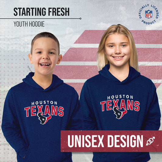 Houston Texans NFL Youth Starting Fresh Hoodie- Pro Football Sweatshirt for Boys and Girls - Navy