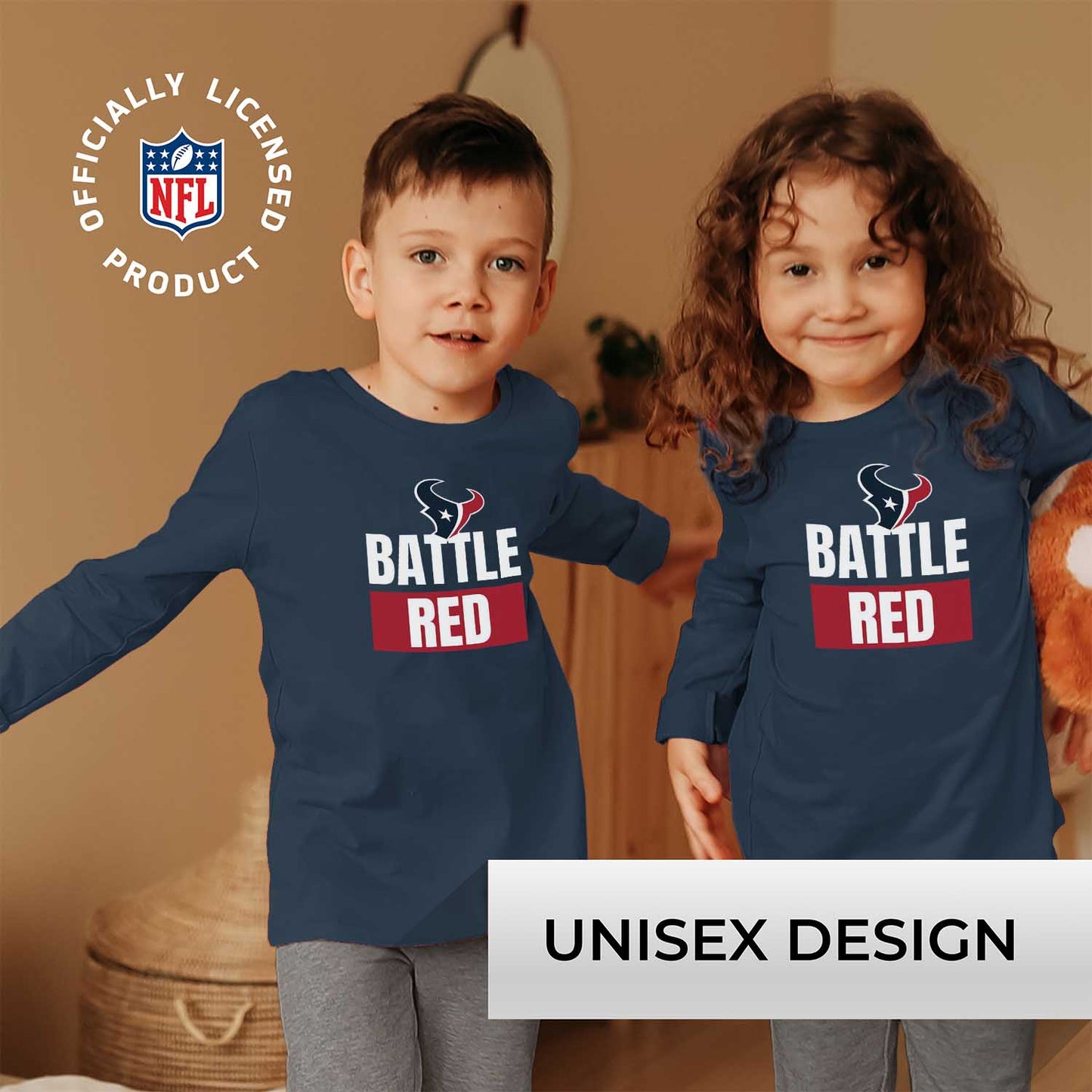 Houston Texans NFL Youth Team Slogan Long Sleeve Shirt - Navy