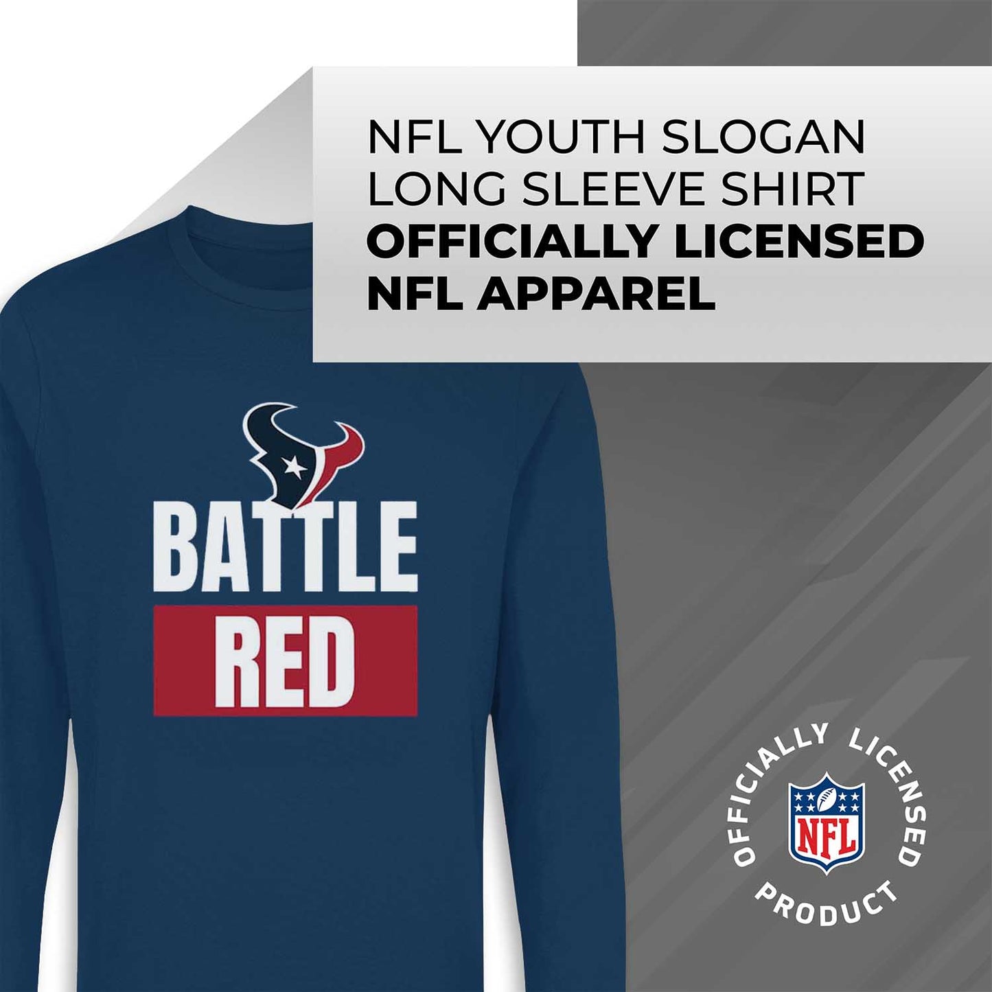 Houston Texans NFL Youth Team Slogan Long Sleeve Shirt - Navy