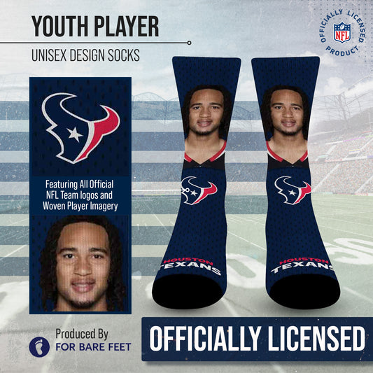 Houston Texans NFL Youth Roster Player Crew Socks - Navy