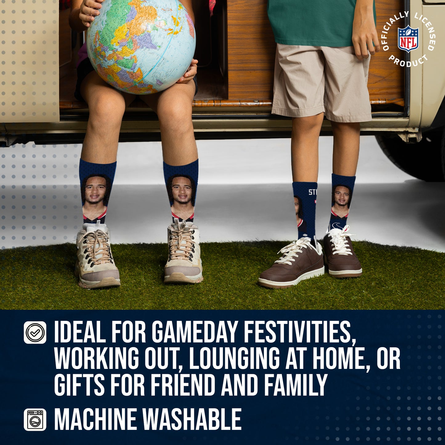 Houston Texans NFL Youth Roster Player Crew Socks - Navy