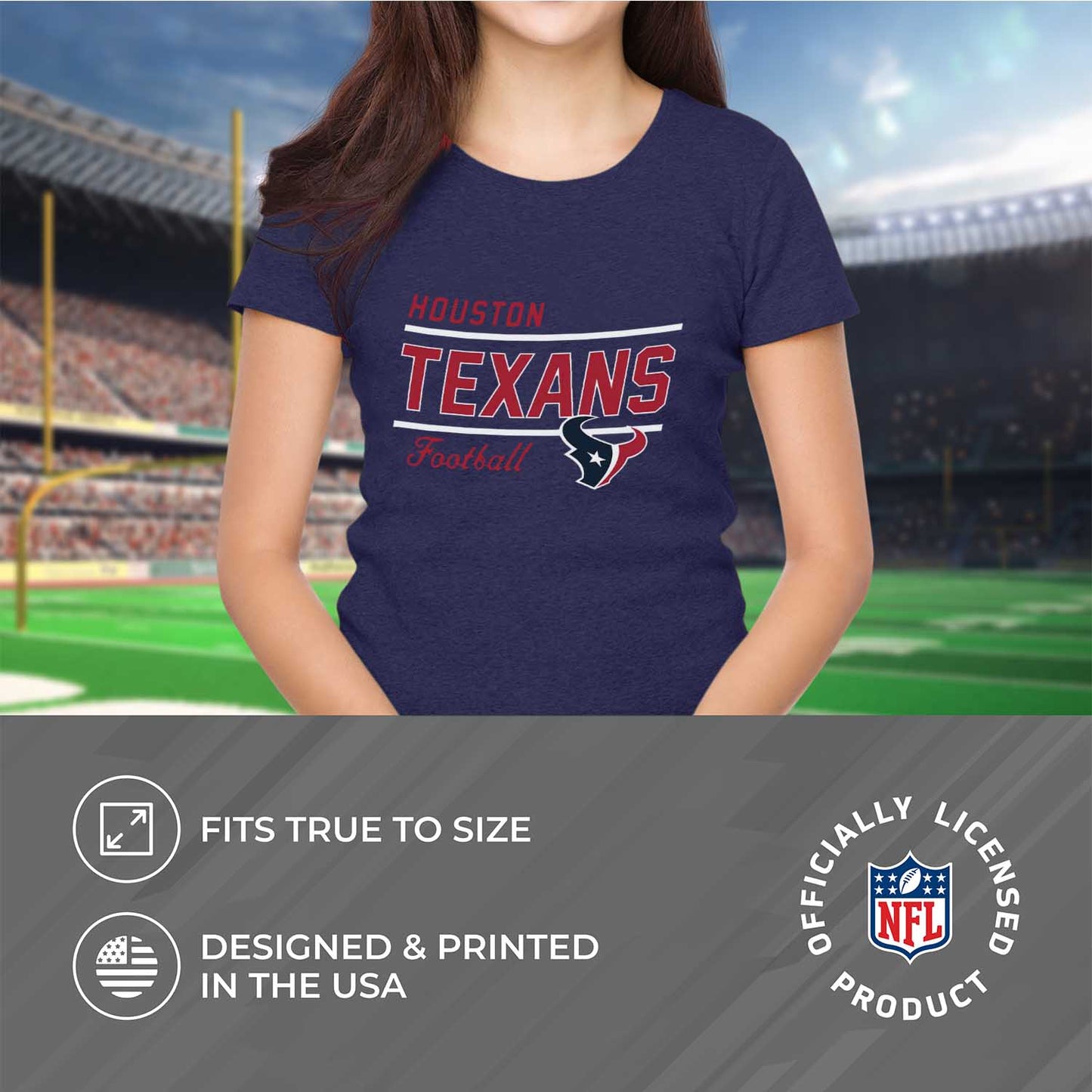Houston Texans NFL Womens Plus Size Relaxed Fit T-Shirt - Navy