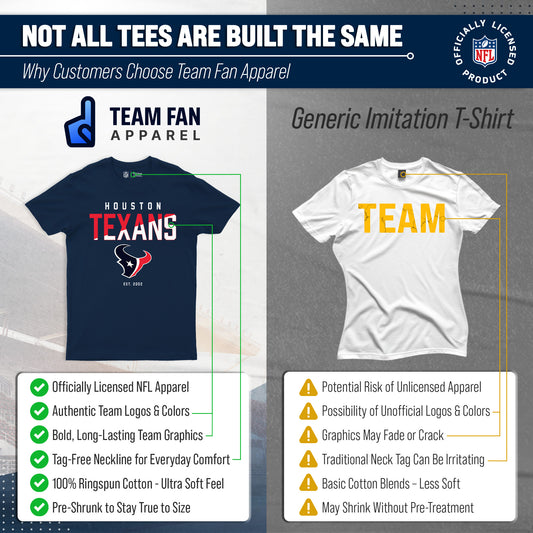 Houston Texans Adult NFL Diagonal Fade Color Block T-Shirt - Navy