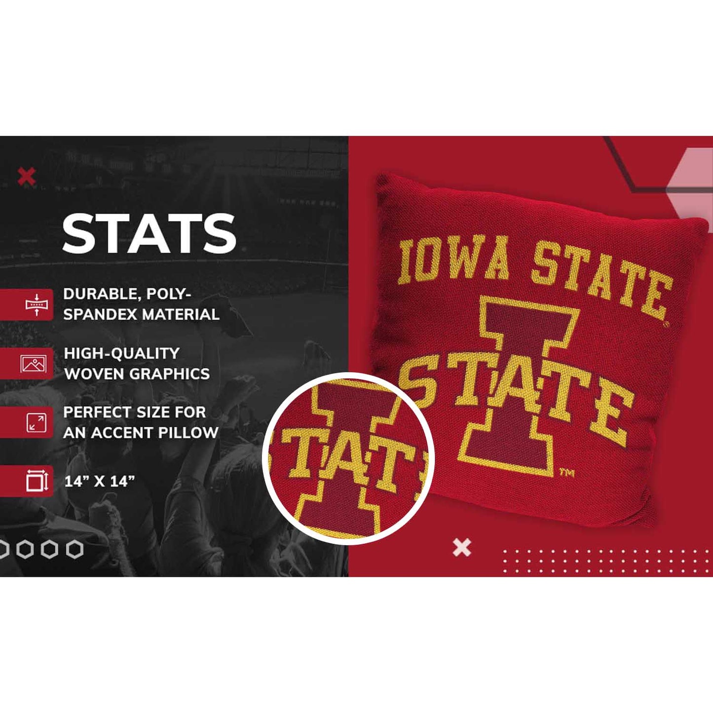 Iowa State Cyclones NCAA Decorative Pillow - Red