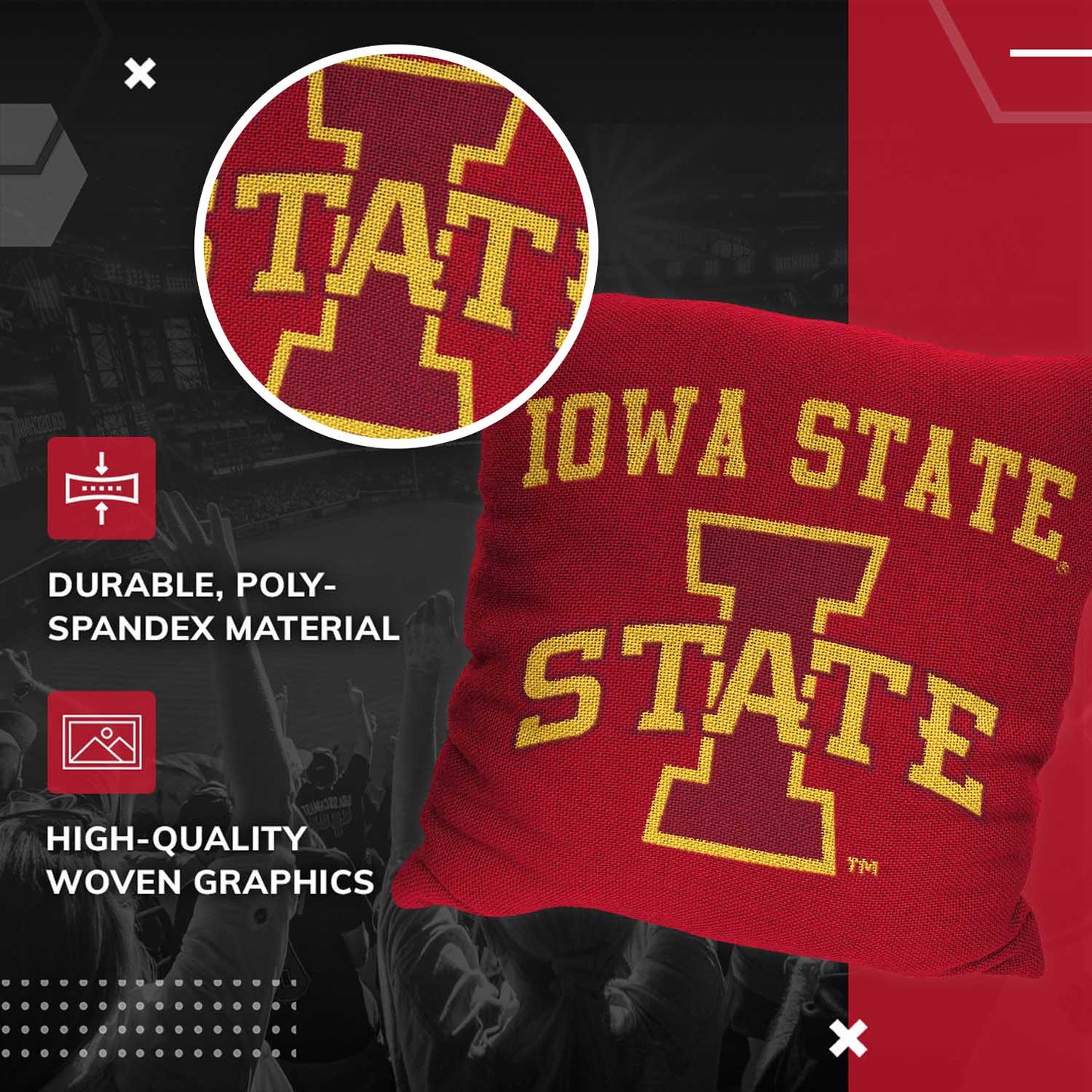 Iowa State Cyclones NCAA Decorative Pillow - Red