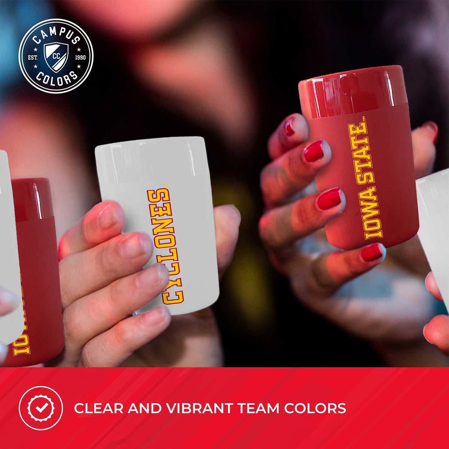 Iowa State Cyclones College and University 2-Pack Shot Glasses - Team Color