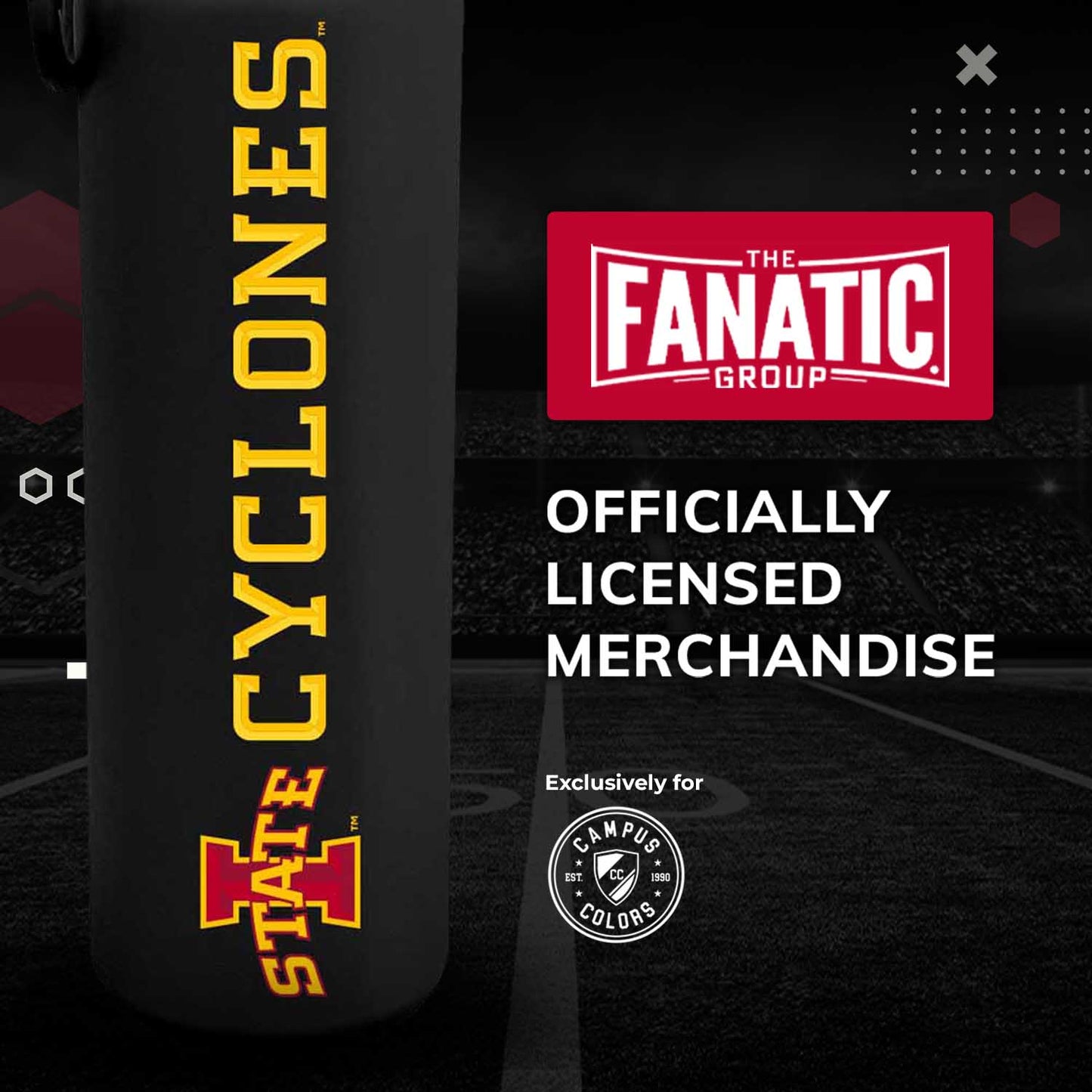 Iowa State Cyclones NCAA Stainless Steel Water Bottle - Black