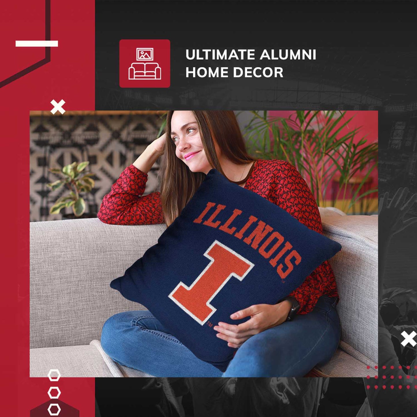 Illinois Fighting Illini NCAA Decorative Pillow - Navy
