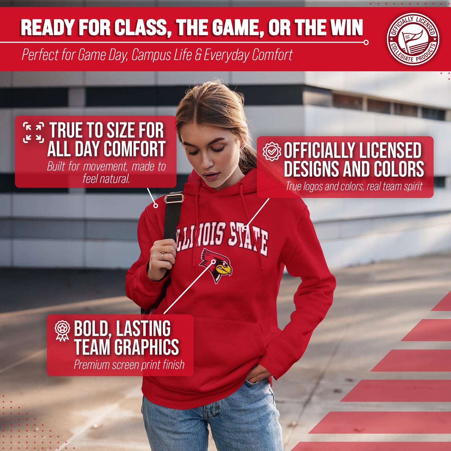 Illinois State Redbirds Adult Arch & Logo Soft Style Gameday Hooded Sweatshirt - Red