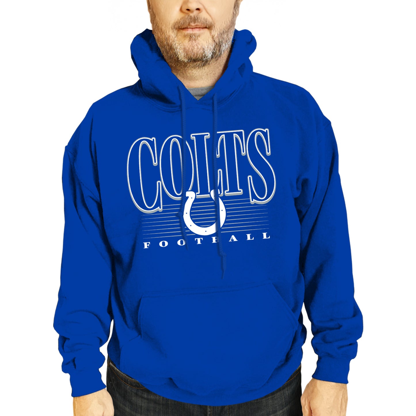 Indianapolis Colts NFL Adult Unisex Overtime Blueprint Soft Fleece Hooded Sweatshirt - Royal