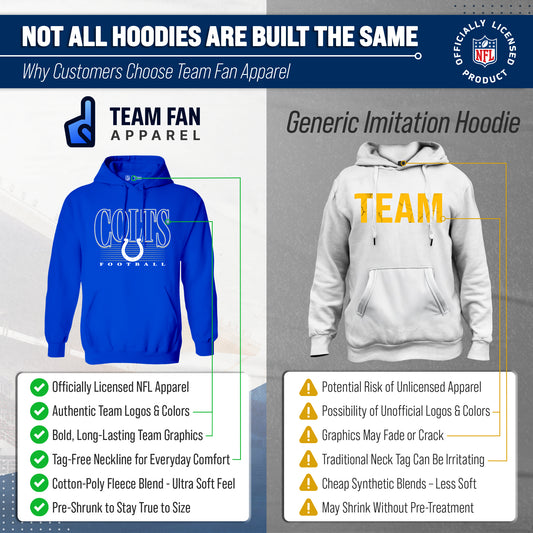 Indianapolis Colts NFL Adult Unisex Overtime Blueprint Soft Fleece Hooded Sweatshirt - Royal