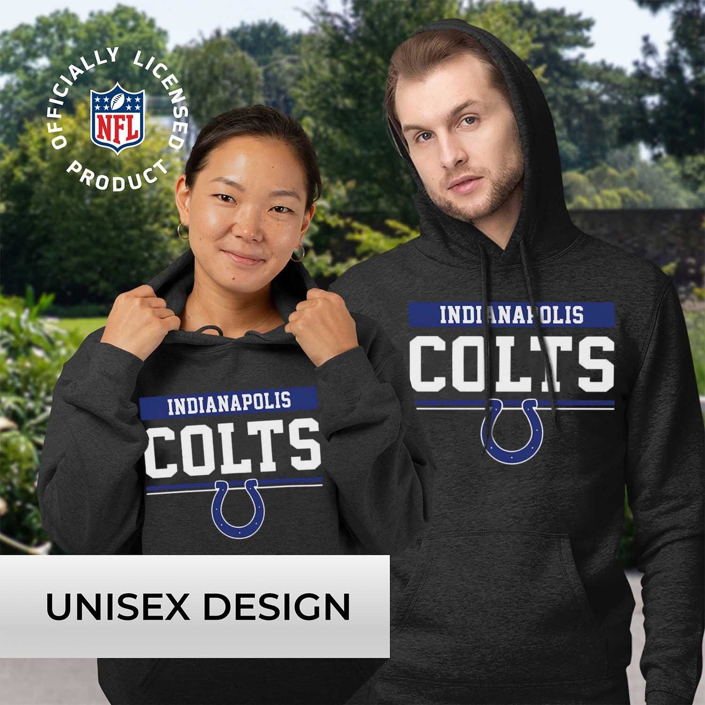 Indianapolis Colts NFL Adult Gameday Charcoal Hooded Sweatshirt - Charcoal