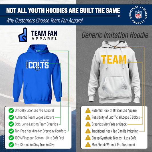 Indianapolis Colts NFL Youth Modern Endzone Football Fleece Hooded Sweatshirt - Royal