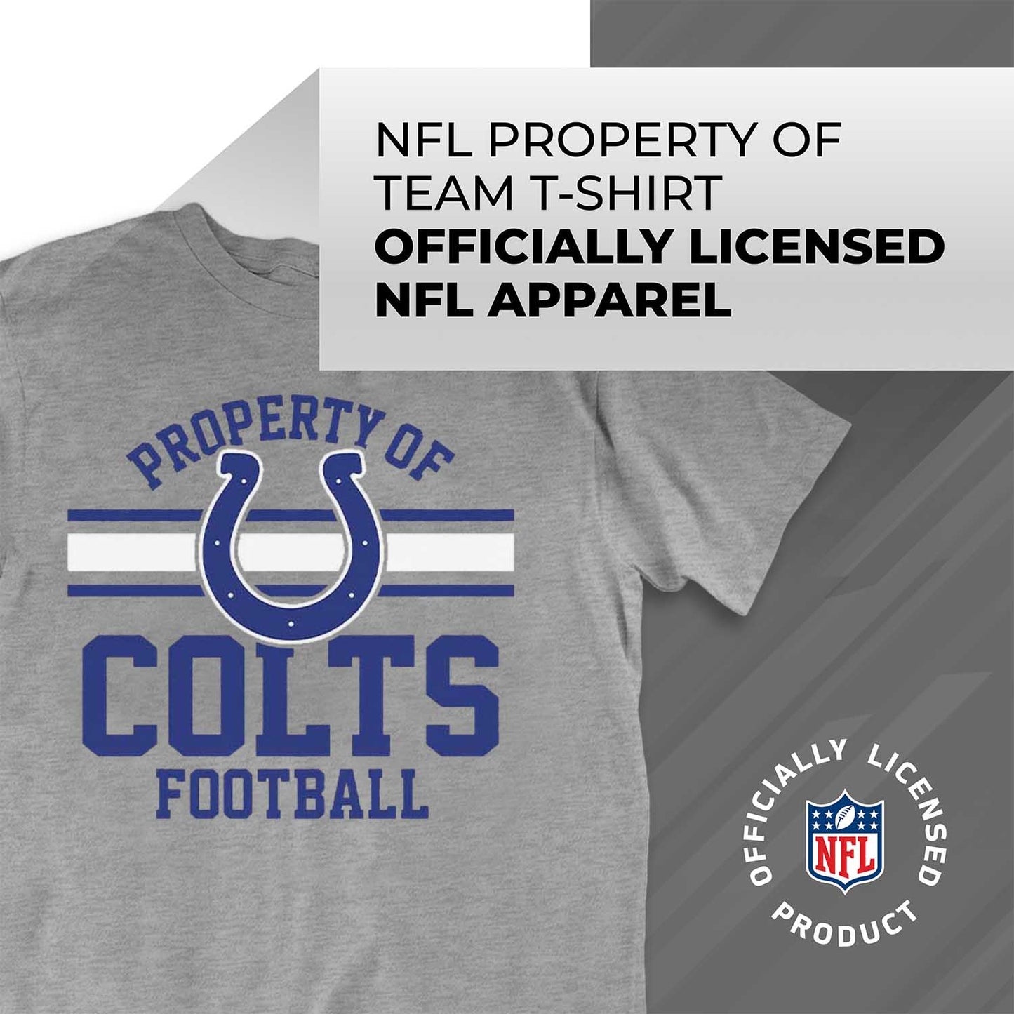 Indianapolis Colts NFL Adult Property Of T-Shirt - Sport Gray