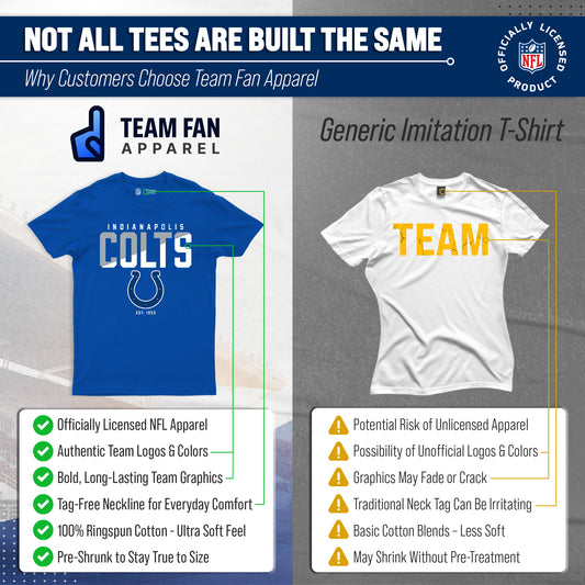 Indianapolis Colts Adult NFL Diagonal Fade Color Block T-Shirt - Royal
