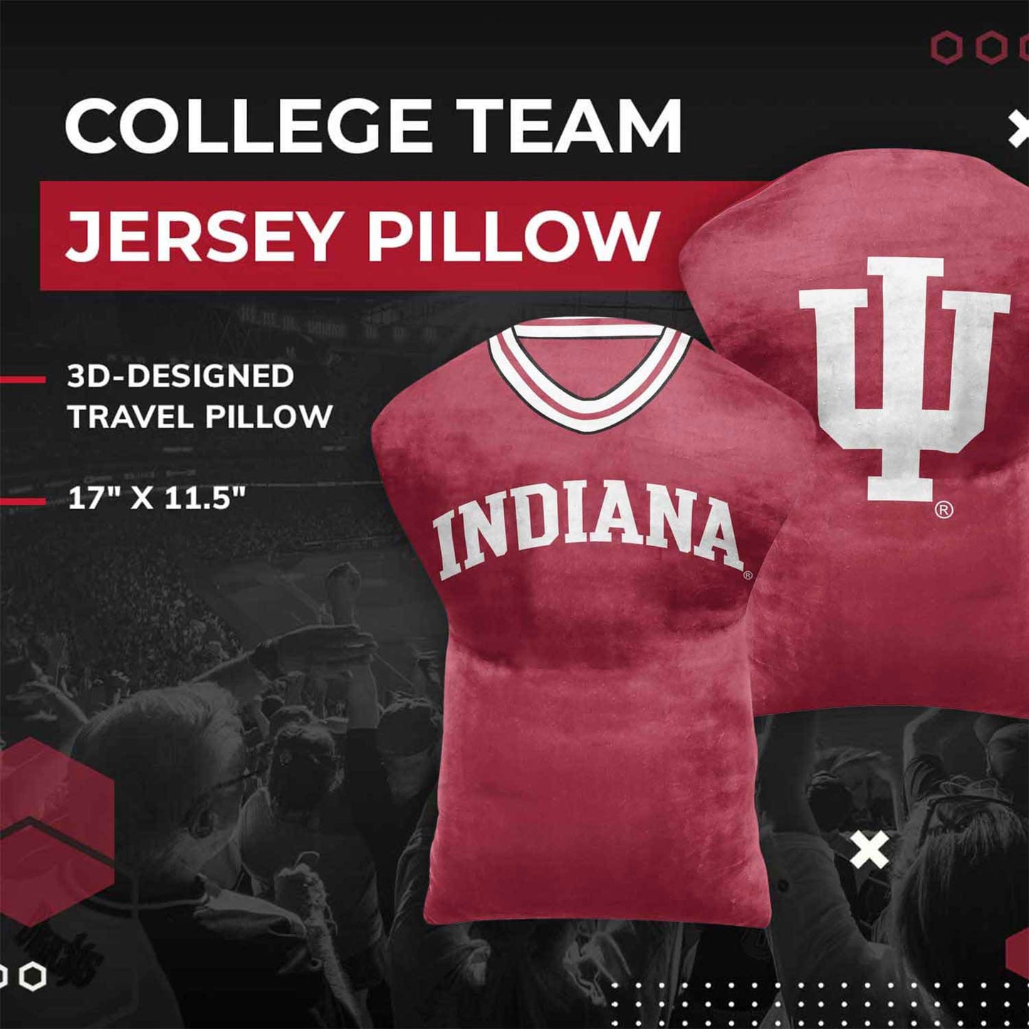 Indiana Hoosiers NCAA Jersey Cloud Pillow - Cardinal