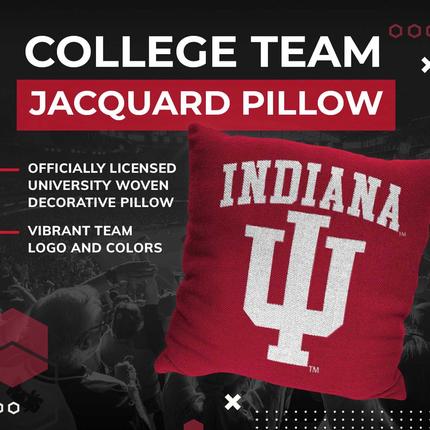 Indiana Hoosiers NCAA Decorative Pillow - Crimson