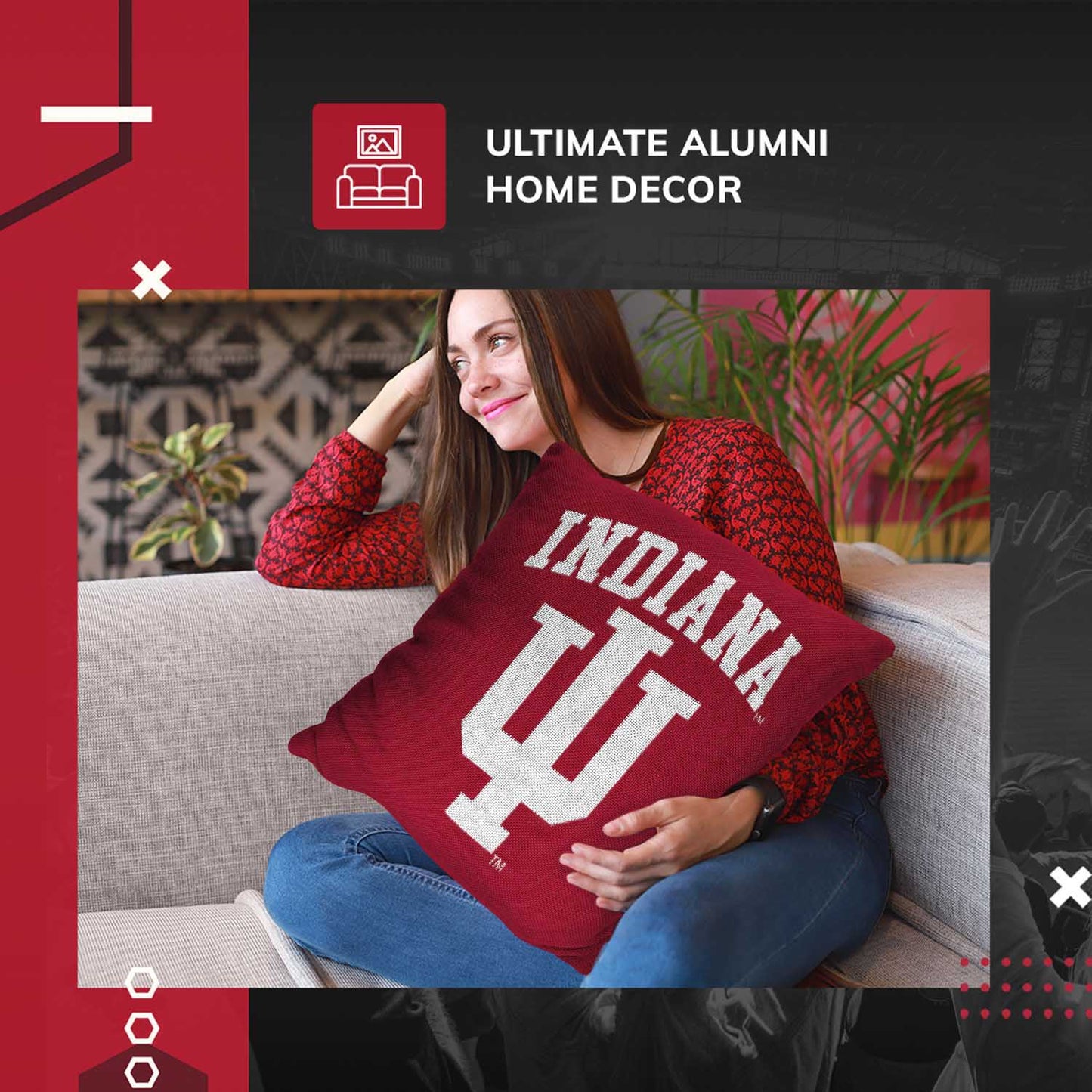 Indiana Hoosiers NCAA Decorative Pillow - Crimson