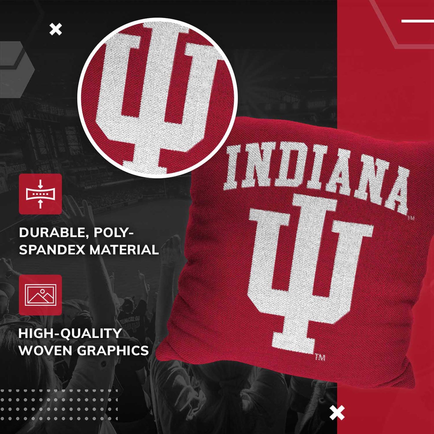 Indiana Hoosiers NCAA Decorative Pillow - Crimson
