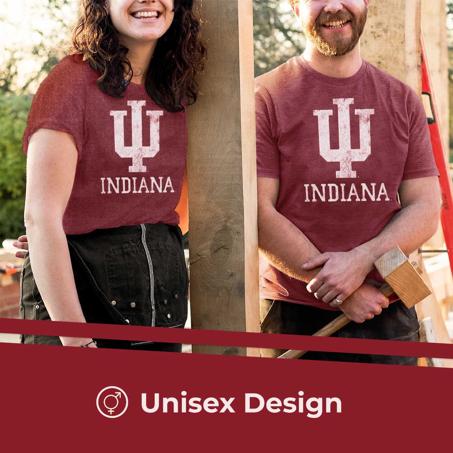 Indiana Hoosiers Adult MVP Heathered Cotton Blend T-Shirt - Crimson