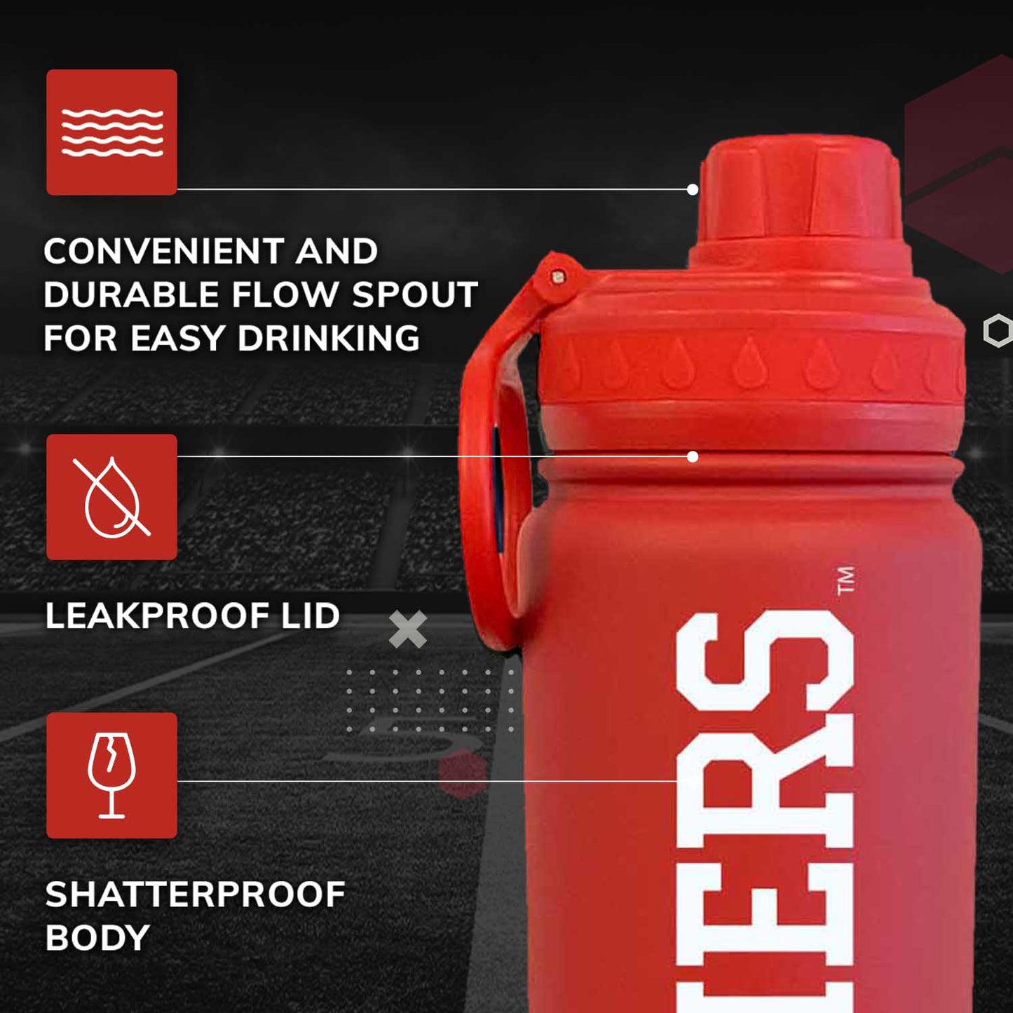 Indiana Hoosiers NCAA Stainless Steel Water Bottle - Crimson