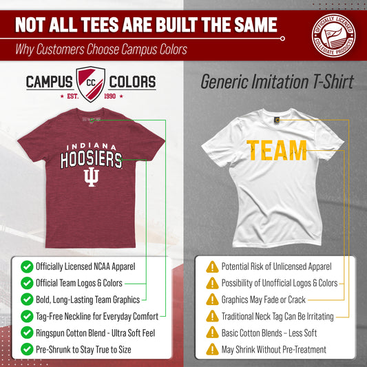 Indiana Hoosiers NCAA Adult Unisex Starting Fresh T-Shirt - Cardinal Heather