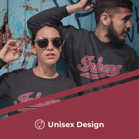 Indiana Hoosiers NCAA Adult Charcoal Crewneck Fleece Sweatshirt - Charcoal