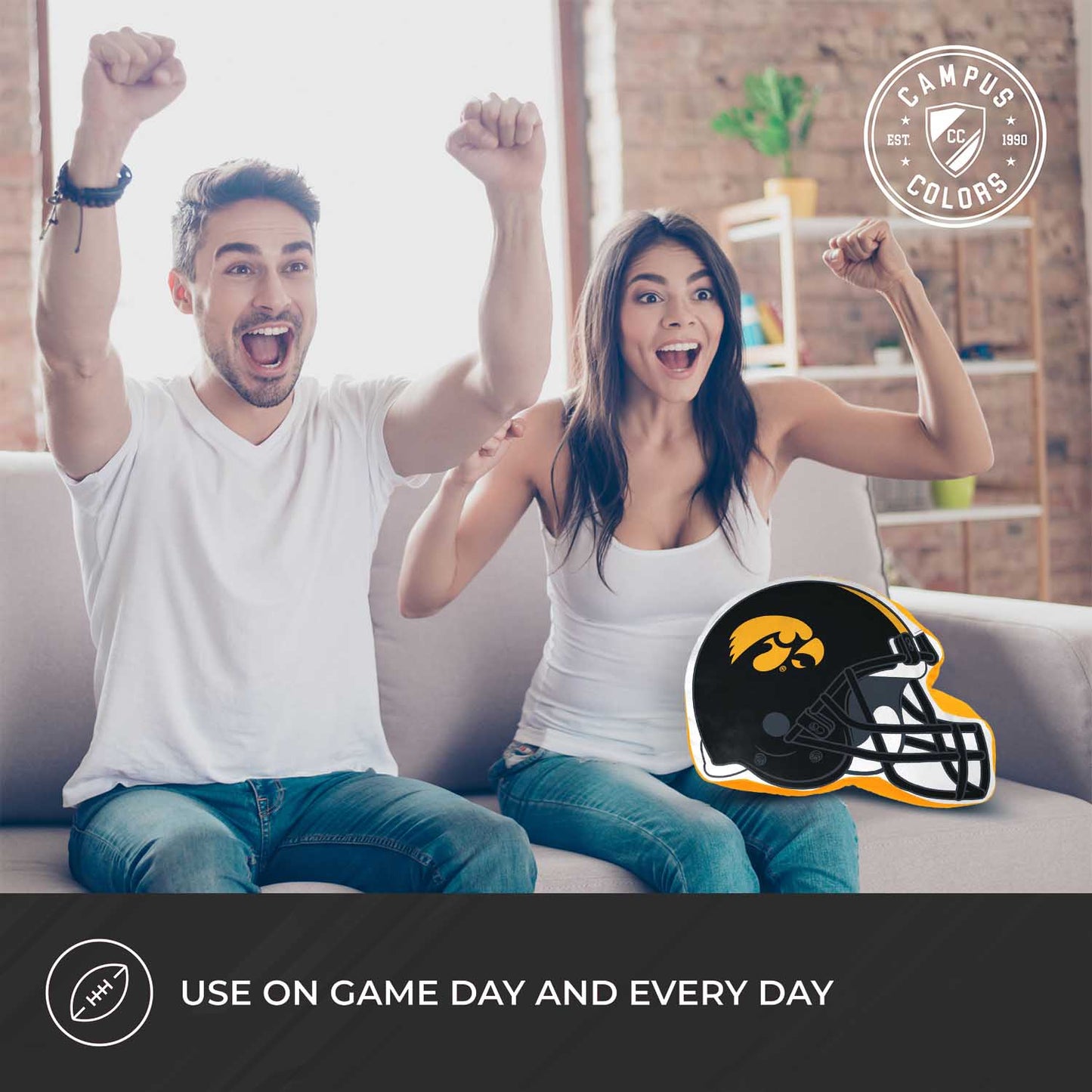 Iowa Hawkeyes NCAA Helmet Super Soft Football Pillow - Black