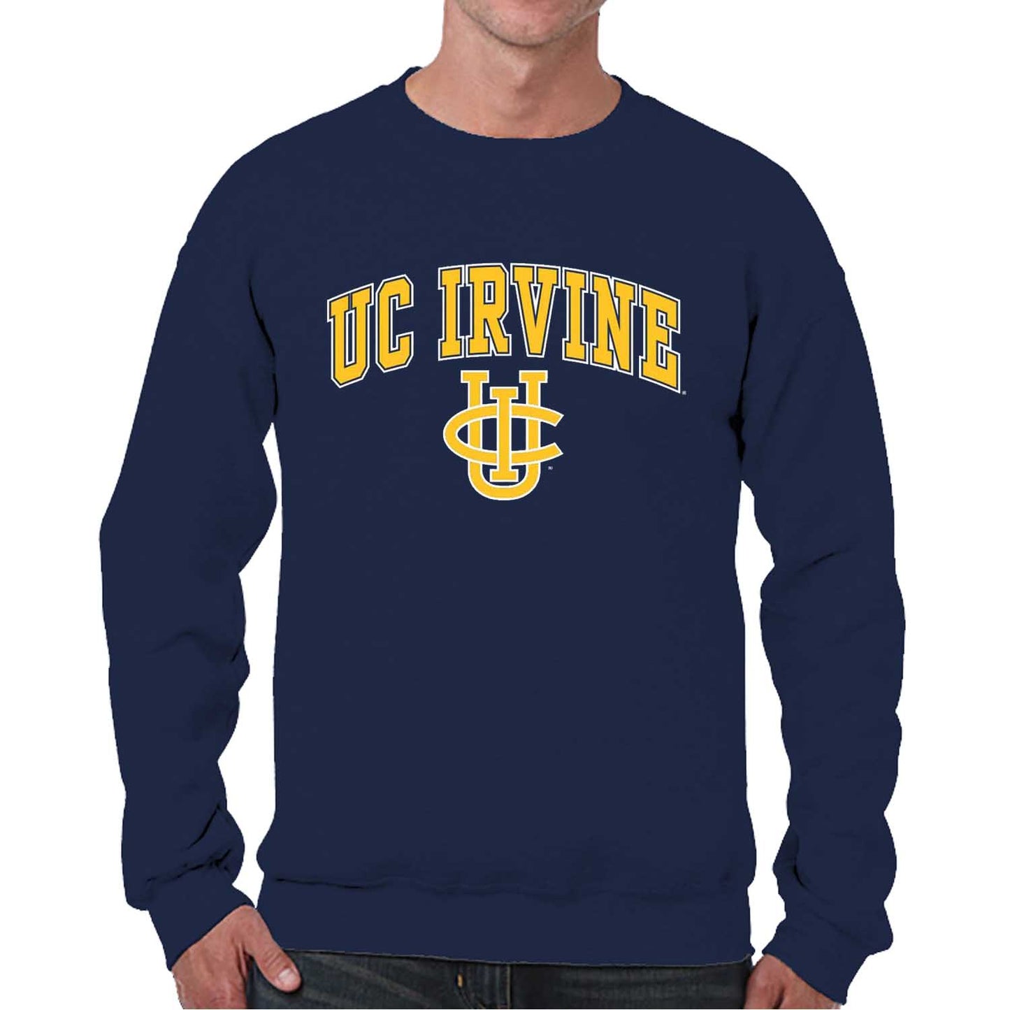 UC-Irvine Anteaters Adult Arch & Logo Soft Style Gameday Crewneck Sweatshirt - Navy