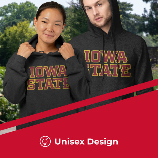 Iowa State Cyclones NCAA Adult Cotton Blend Charcoal Hooded Sweatshirt - Charcoal