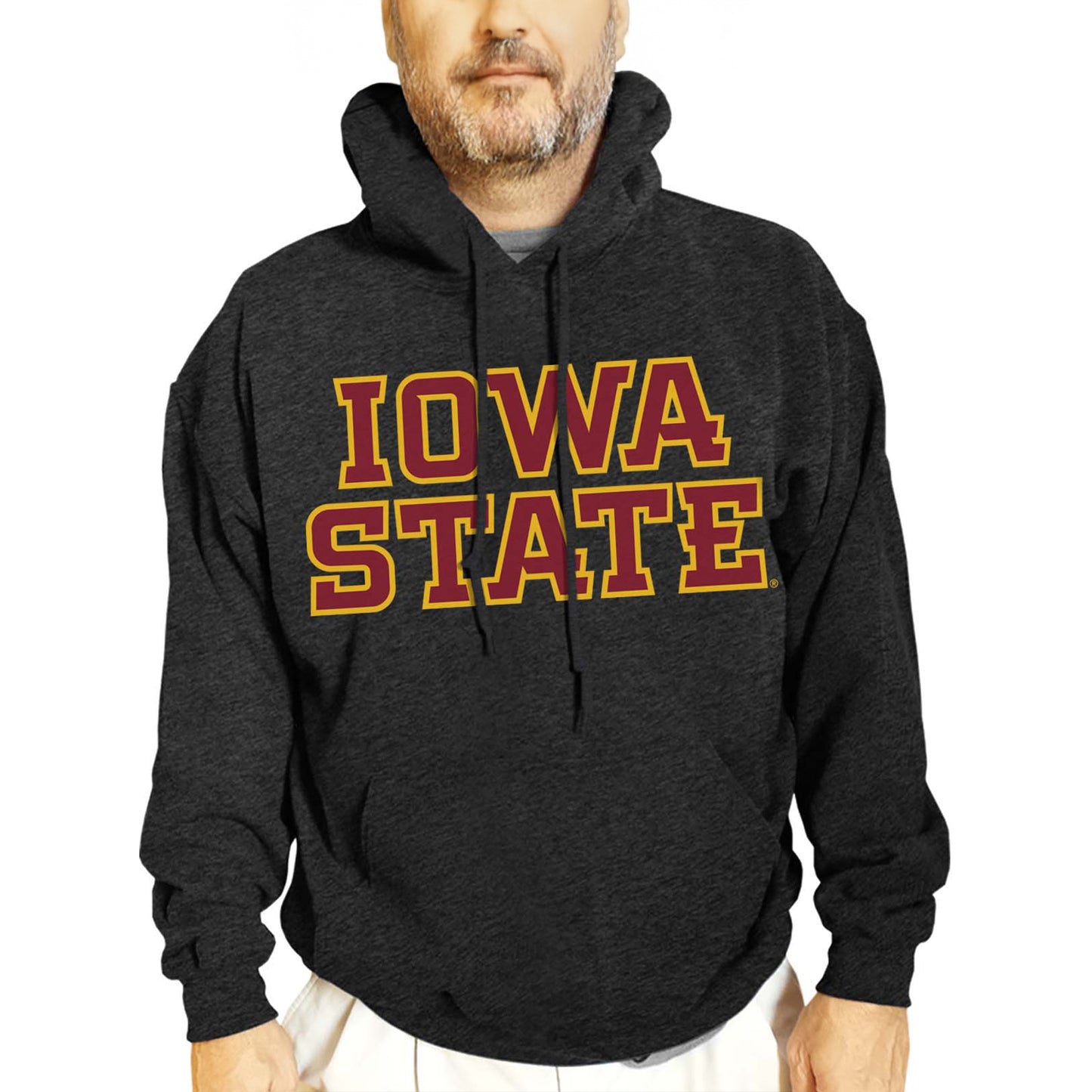 Iowa State Cyclones NCAA Adult Cotton Blend Charcoal Hooded Sweatshirt - Charcoal