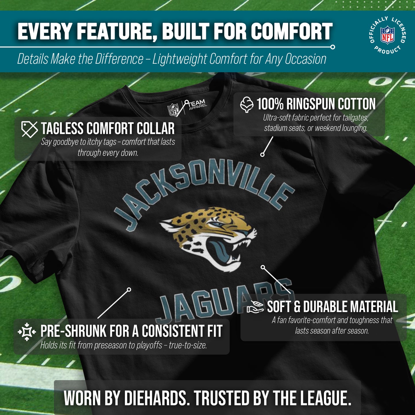 Jacksonville Jaguars NFL Adult Gameday T-Shirt - Black