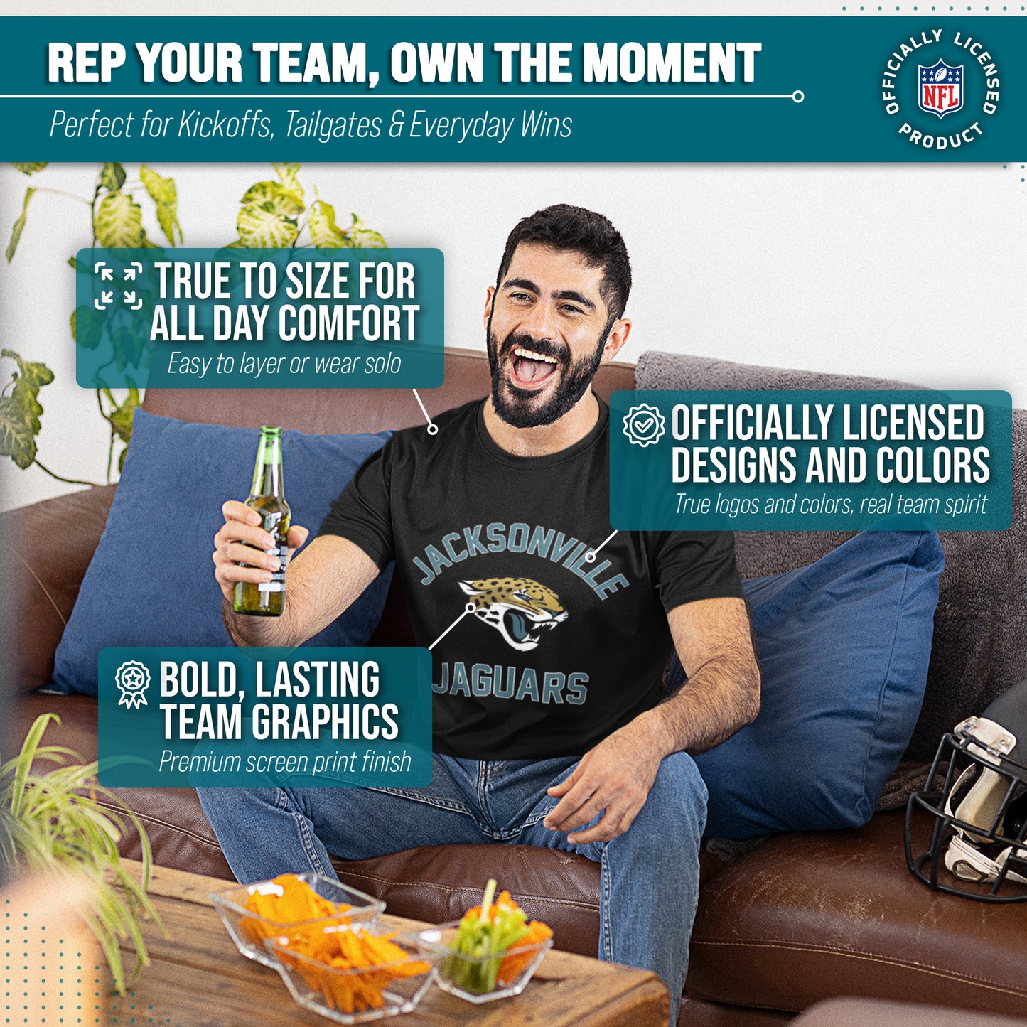 Jacksonville Jaguars NFL Adult Gameday T-Shirt - Black