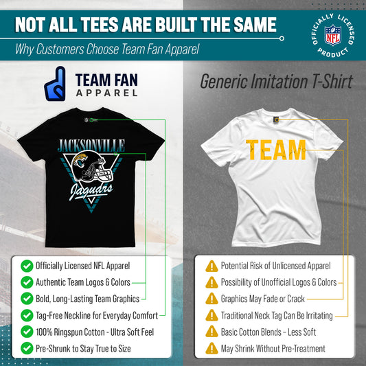 Jacksonville Jaguars NFL Adult Retro Triangle Unisex T-Shirt - Black