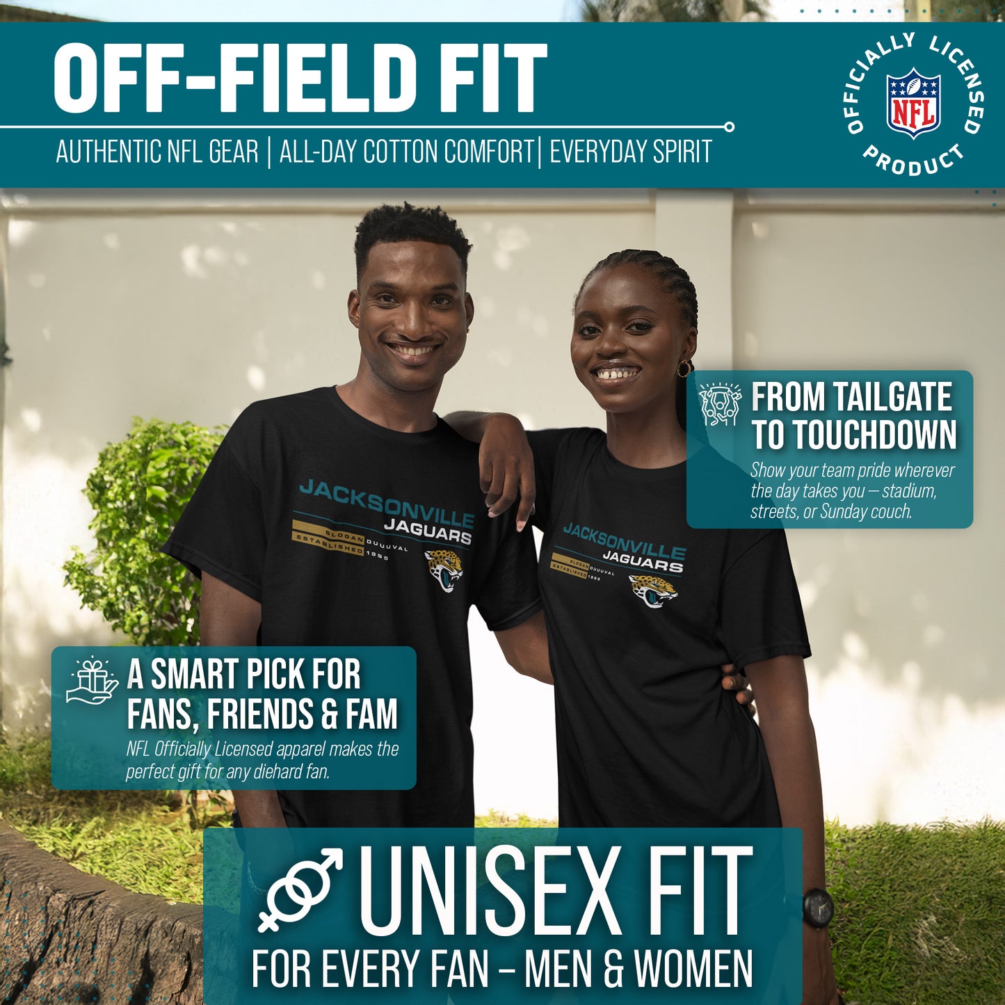 Jacksonville Jaguars Adult NFL Speed Stat Sheet T-Shirt - Black