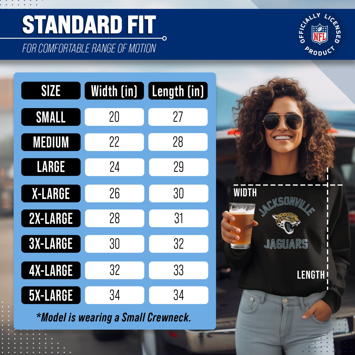 Jacksonville Jaguars NFL Adult Gameday Football Crewneck Sweatshirt - Black