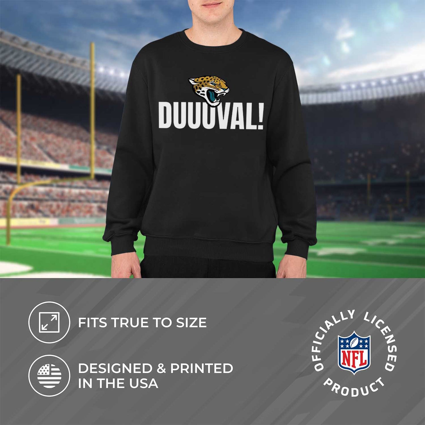 Jacksonville Jaguars NFL Adult Slogan Crewneck Sweatshirt - Black