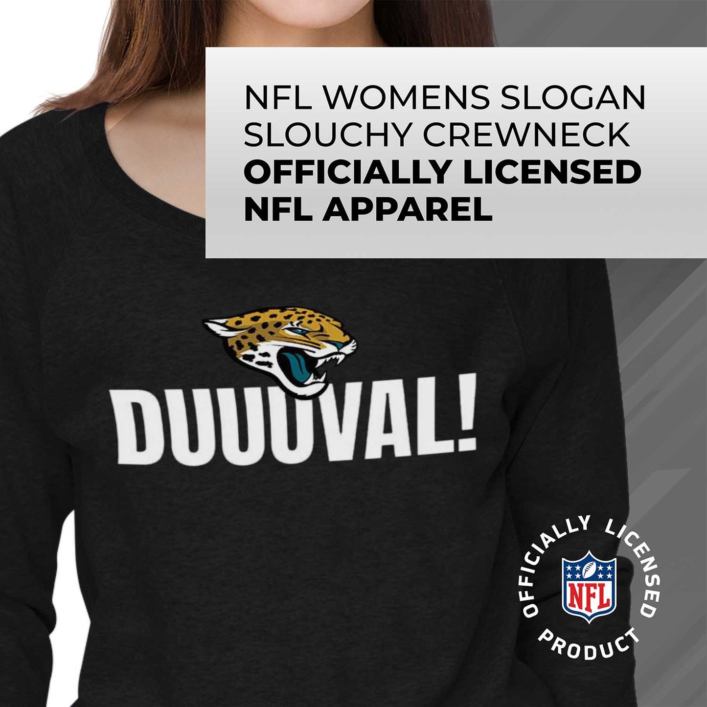 Jacksonville Jaguars NFL Womens Team Slogan Crew Neck - Black