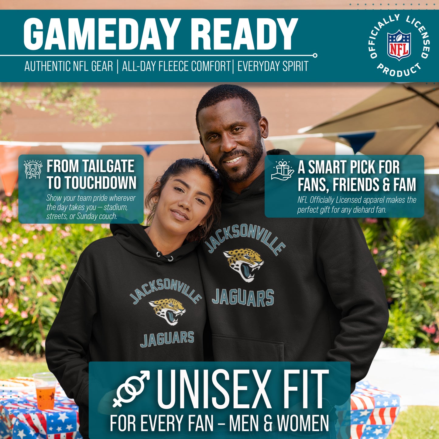 Jacksonville Jaguars NFL Adult Gameday Hooded Sweatshirt - Black