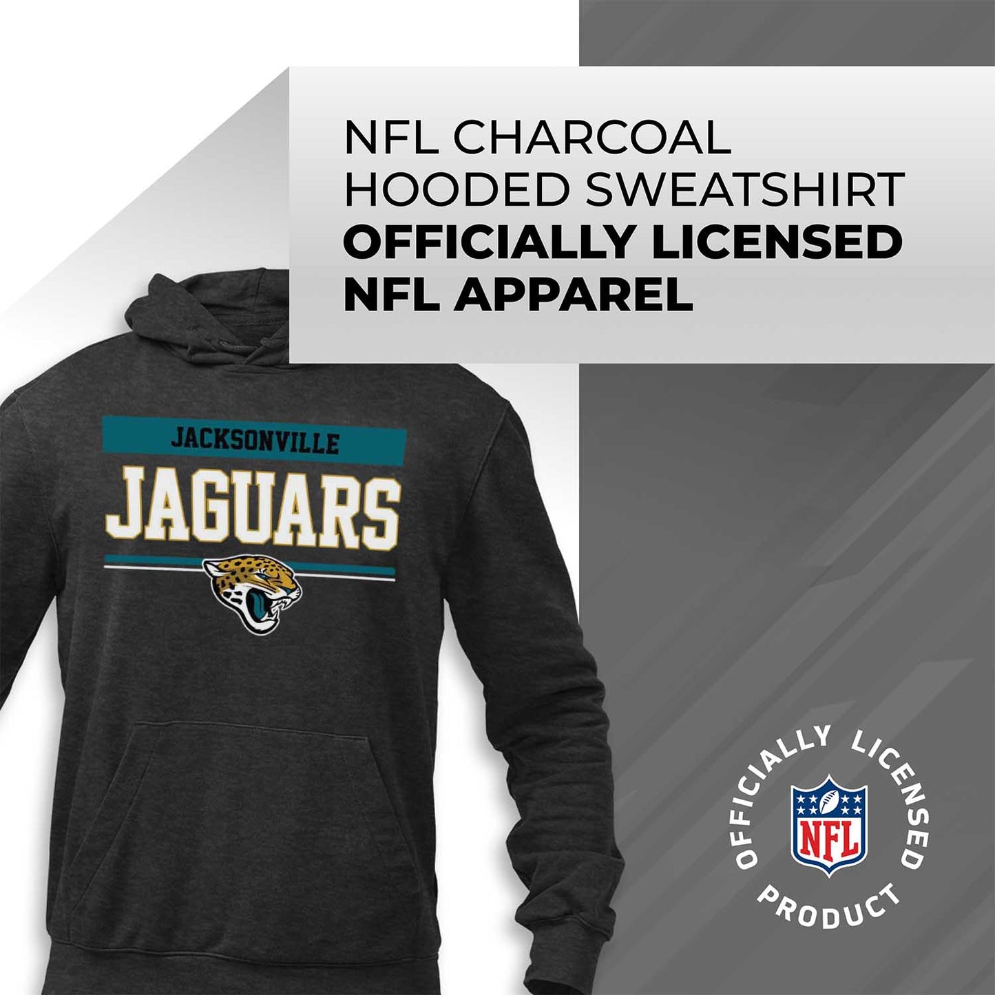 Jacksonville Jaguars NFL Adult Gameday Charcoal Hooded Sweatshirt - Charcoal
